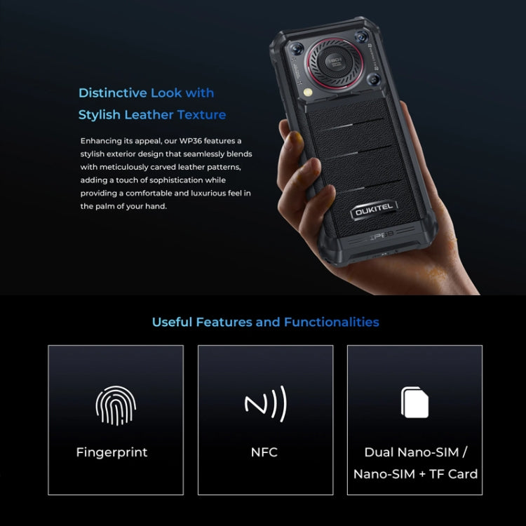 Oukitel WP36 Pro, 6GB+256GB, IP68/IP69K, Fingerprint Identification, 10600mAh, 6.52 inch MediaTek MT8788 Octa Core, NFC, OTG, Network: 4G, WP36 Pro, 6GB+256GB Oukitel WP36 Pro, 6GB+256GB, IP68/IP69K, Fingerprint Identification, 10600mAh, 6.52 inch MediaTek MT8788 Octa Core, NFC, OTG, Network: 4G, WP36 Pro, 6GB+256GB